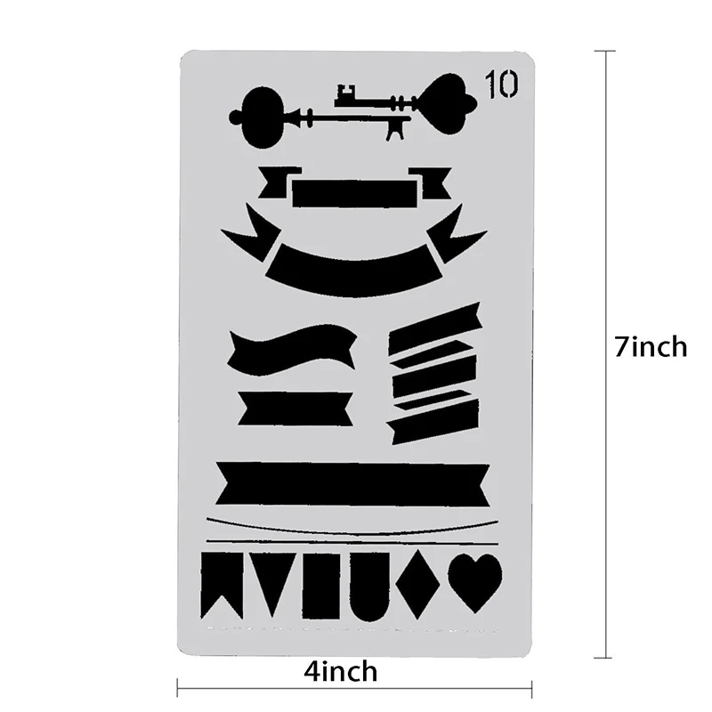 Freeshipping Dokibook Decorative Graffiti ruler DIY notebook painting ruler stencil Cute Stationery Creative ruler template