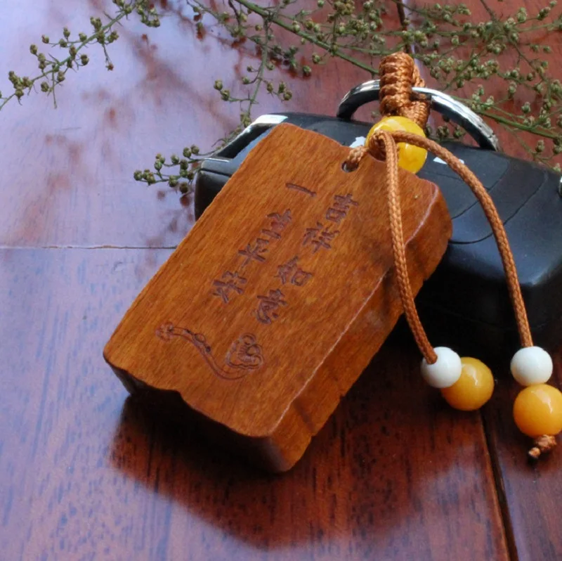 1 шт. удачу повезло брелок дерево автомобиль/сумка/кошелек амулет кулон Самшит