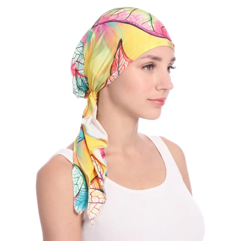 Для женщин мусульманин химио Кепки 2018 Новый тюрбан рак шляпу под Джерси шарф