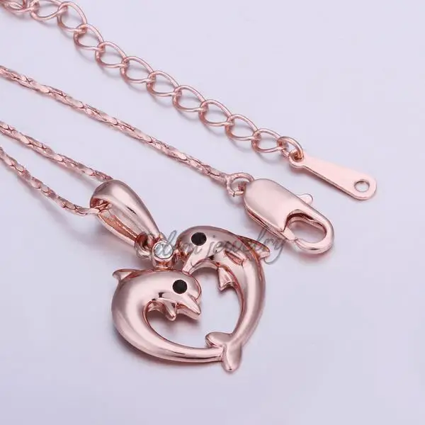 N508 Wholesale Nickle Free Antiallergic 18K Real Gold Plated Dolphin Necklace pendants New Fashion Jewelry | Украшения и