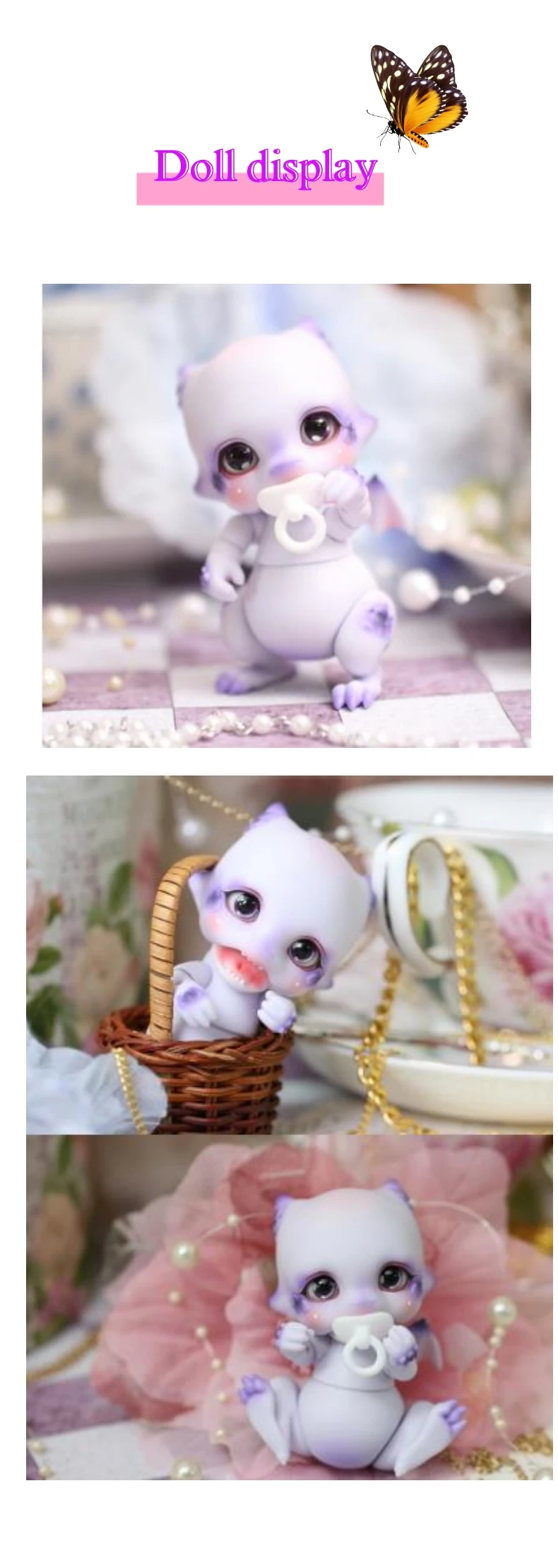 Bjd 1/12 висячая кукла фиолетовый шар соединенный dall
