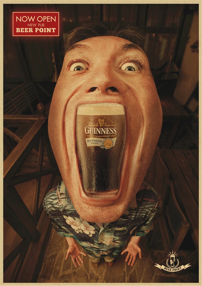 Beer Retro poster Home Furnishing decoration Kraft Poster Drawing Painting Wall stickers