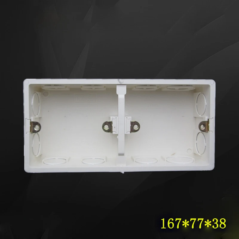 

2pcs Wall Mount Switch Dark Box Activity Double Secret Stash Base 2-Gang 86 Type Switch Socket Bottom Box 167*77*38mm