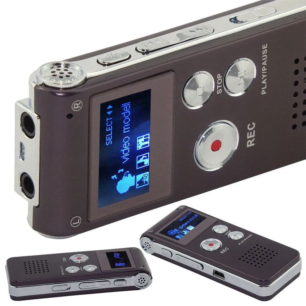 8GB перезаряжаемый стальной цифровой звук, диктофон, диктофон, mp3-плеер, записывающий мобильный флэш-диск