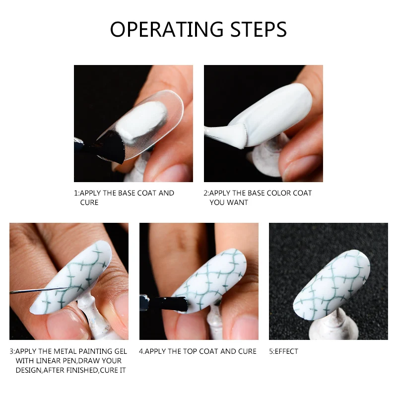 

RBAN NAIL 3ML Metallic Mirror Metal Gel Polish Metal Color Nail Gel Soak off UV Gel Polish Manicure Nail Art Varnish Lacquers