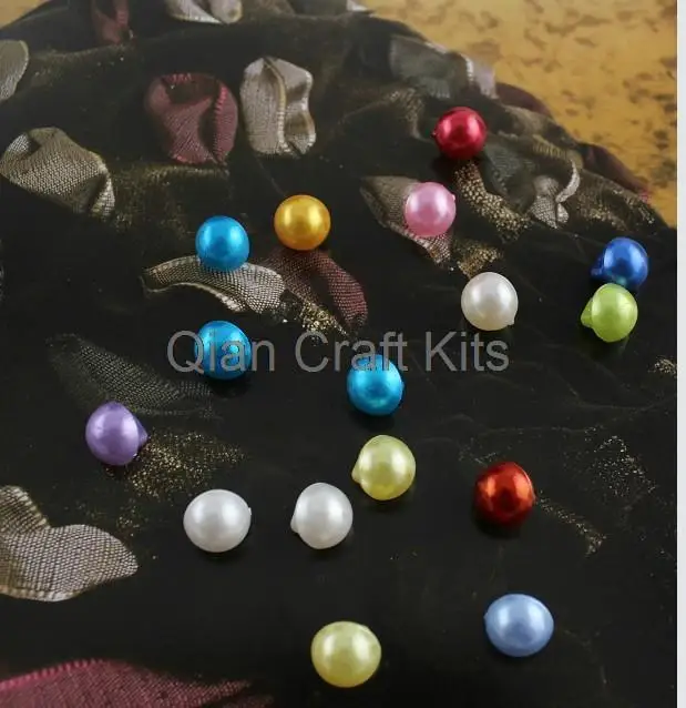 

1000pcs Pearly mix color 9mm Acrylic Novelty shank buttons Domed Pearl Buttons