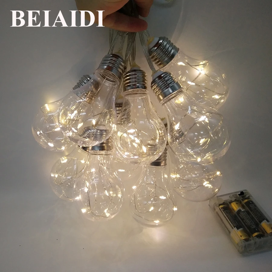 BEIAIDI 4 м шаровые светодиодные сказочные гирлянды 10 ламп светодиодная