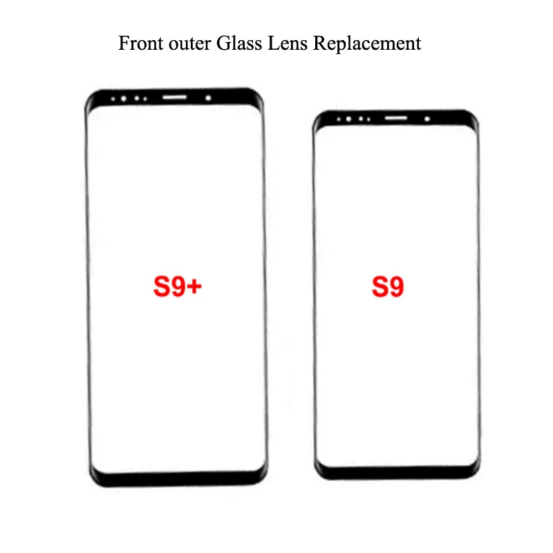 5 шт./лот черный для Samsung Galaxy S9 + Plus передняя внешняя стеклянная линза сенсорная