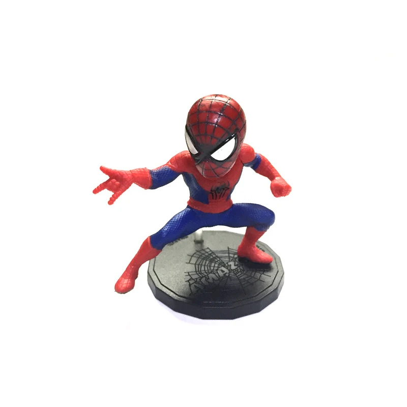 6pcs/lot 8cm Marvel the avengers Amazing Spiderman creator black Spider Man PVC Action Figure Collectible Model Toy Gift | Игрушки и