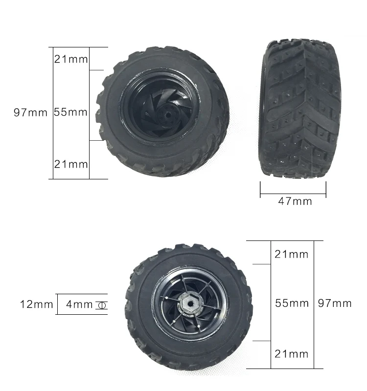 2 шт./лот Wltoys 1/12 4WD внедорожные автомобили с дистанционным управлением 12428 шины Feiyue