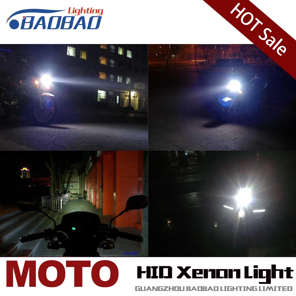 Комплект ксеноновых фар BAOBAO для мотоцикла 6000K универсальная балластная лампа