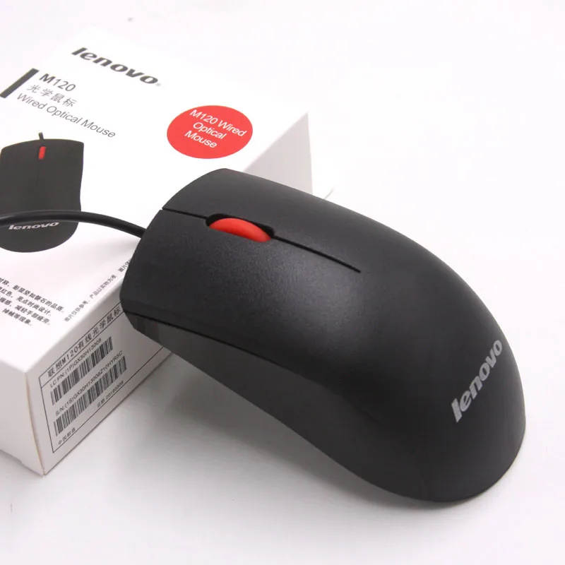 Lenovo проводная мышь колеса мини 3D мыши USB M120 1000 точек/дюйм оптическая для