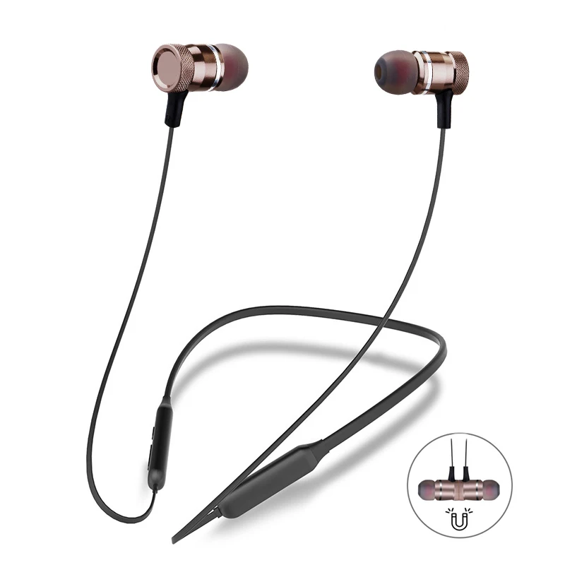 BoneRtop BR16 шейным Bluetooth наушники Беспроводной металлический магнит Спорт на