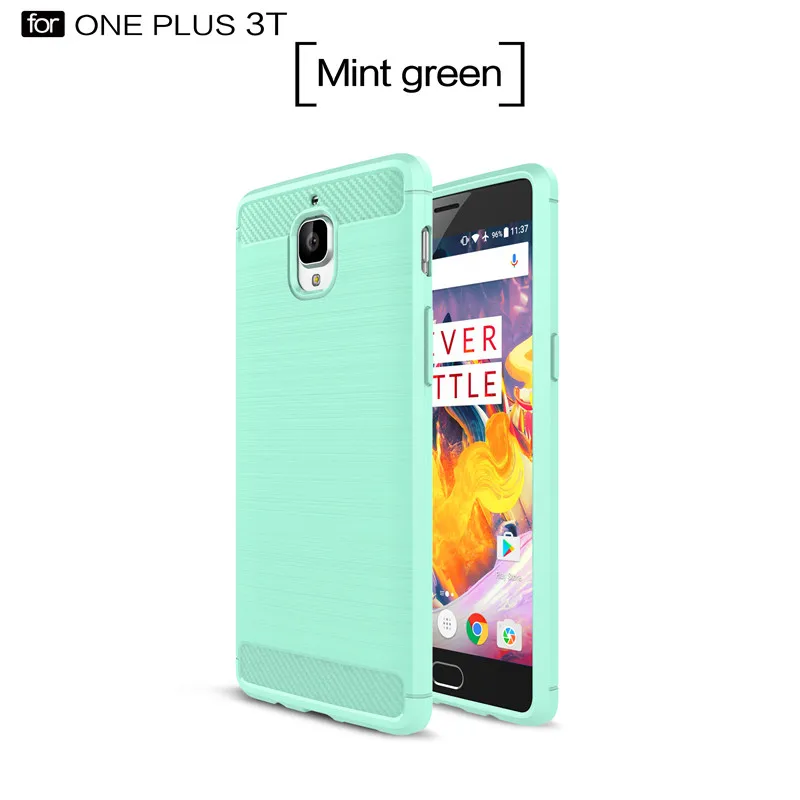 Oneplus 3 One Plus 3 T чехол матовый из углеродного волокна Мягкий Силиконовый ТПУ чехол для телефона для Oneplus 3 One Plus 3 T Oneplus3 - Цвет: Green