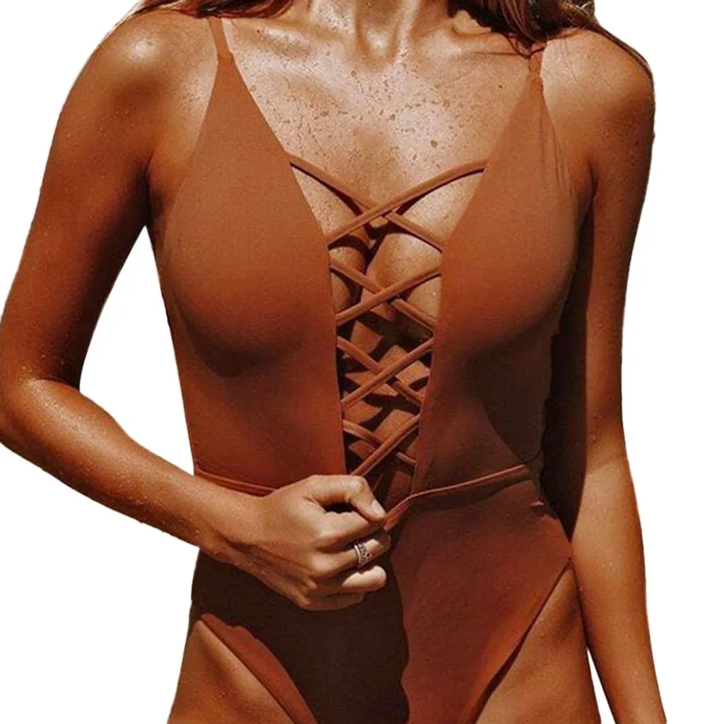 Бесплатная страуса Высокое качество женский сплошной цвет цельный пуш ап