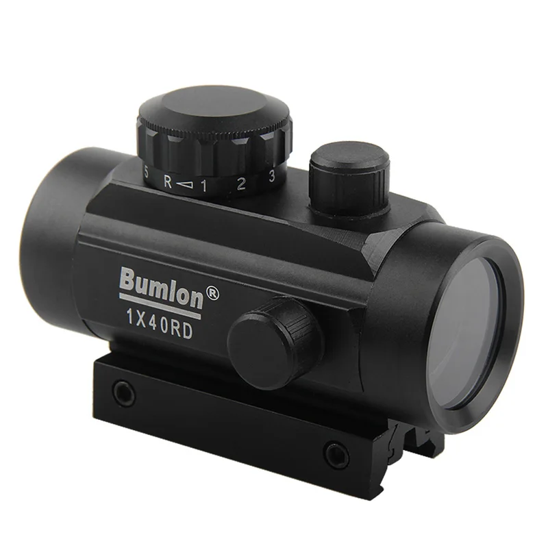 1x40mm Red Green Dot Sight Holographic Cross Hari Rifle Scope 11 and 20mm Rail Mount for Tactical Hunting Airsoft RL5-0003BL | Спорт и