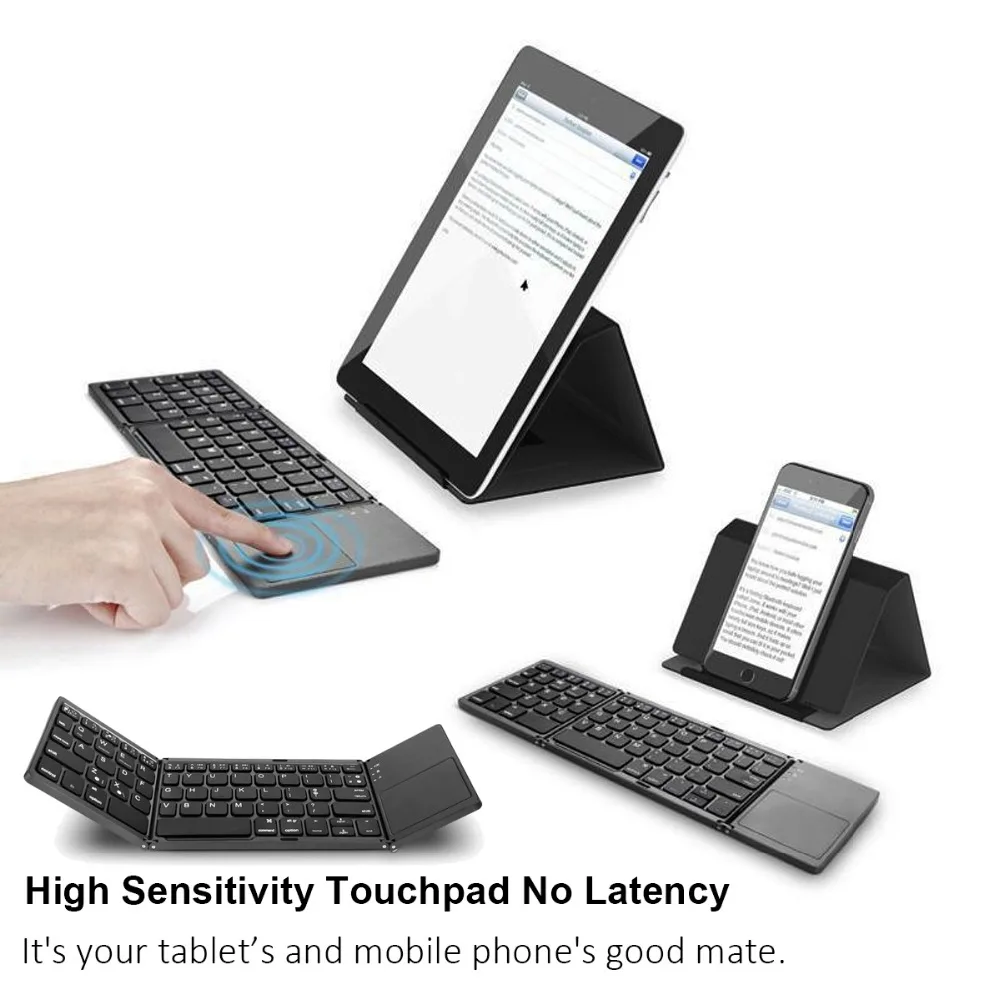 Складная мини клавиатура с сенсорным экраном 3 0 Bluetooth для iPhone iPad Samsung Dex Win iOS