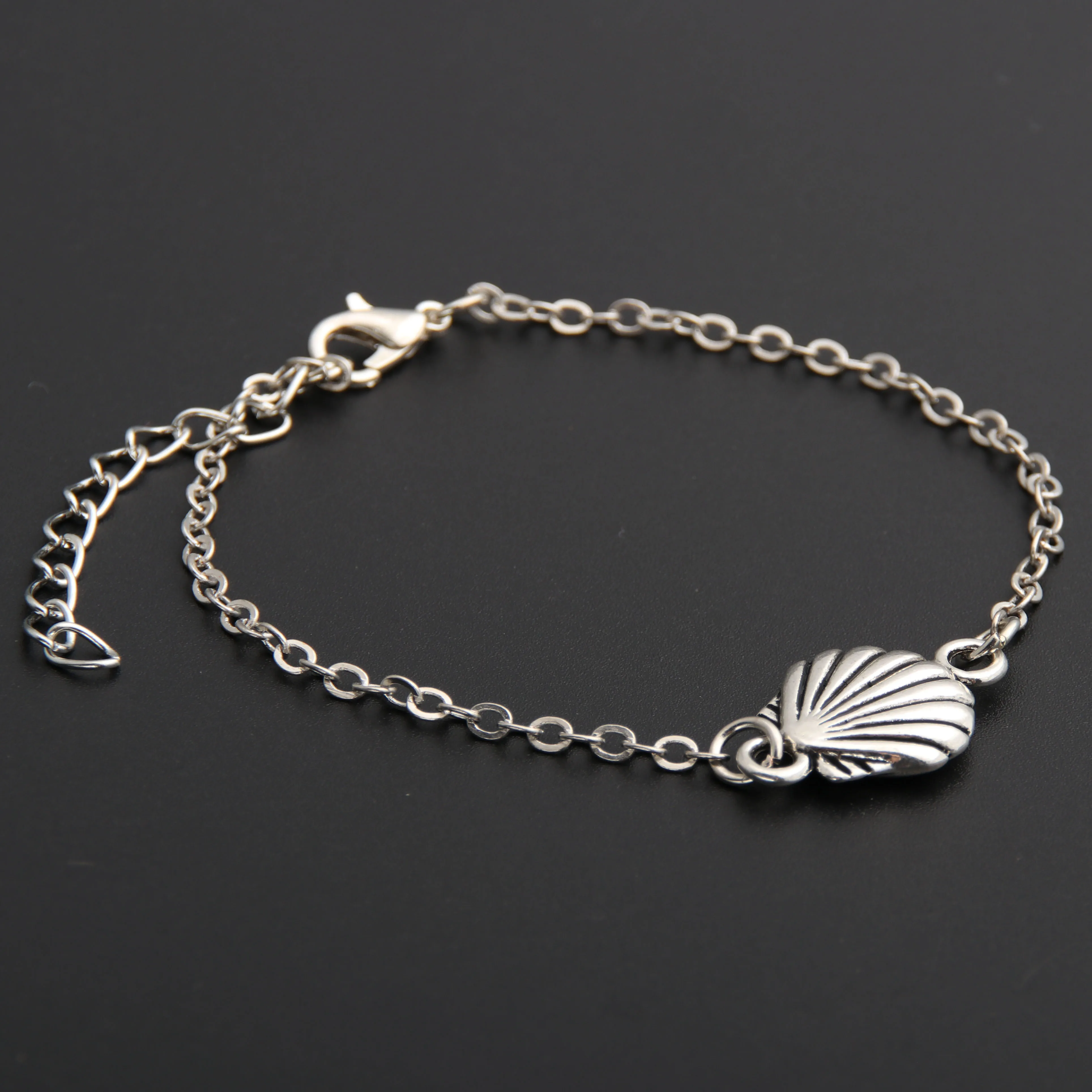 1 шт. серебряный цвет браслеты в виде раковины натуральная цепь с соединителем