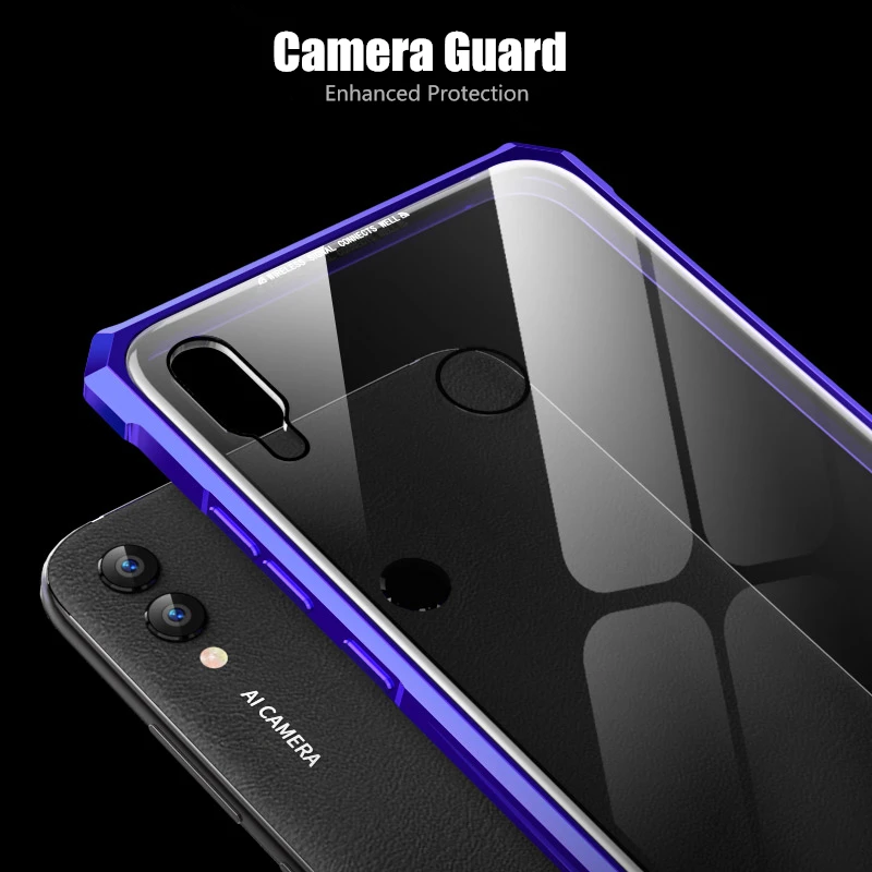 OMEVE для huawei Enjoy Max чехол металлический сплав рамка Прозрачная закаленное стекло задняя крышка для huawei Y Max защита телефона от падения Чехол s