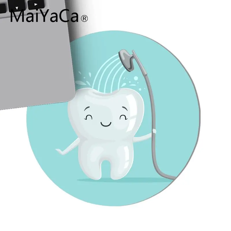 Maiyaca милые мультяшные белые зубы офисные мыши для геймеров мягкий круглый коврик