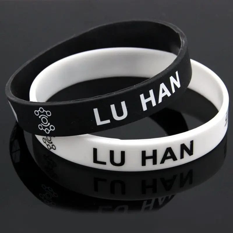 Новые браслеты для мужчин и женщин очаровательные черные белые EXO с логотипом