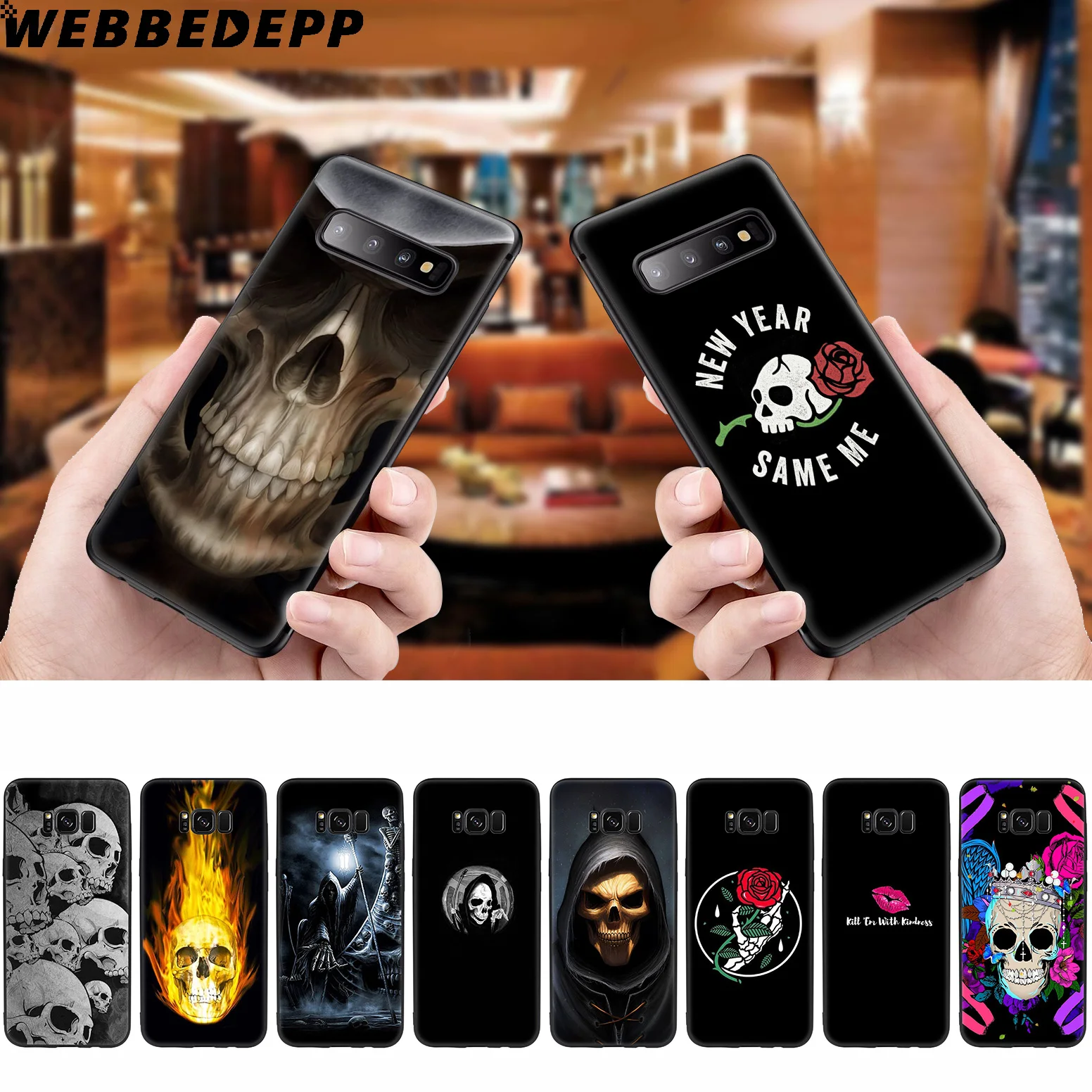 WEBBEDEPP Grim Reaper Skull мягкий чехол для Samsung Galaxy S10 S10e S9 S8 Plus S7 S6 Edge &amp J6 2018 Note 10 9 8 |