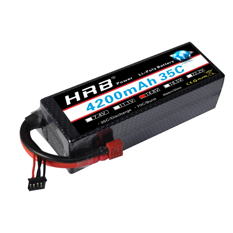 HRB RC Lipo 4S аккумулятор 14 8 V 4200mAh 35C MAX 70C жесткий чехол Bateria Drone для вертолетов