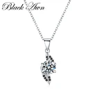 Ожерелье женское из серебра 2021 пробы, с черным и белым камнем, 100%