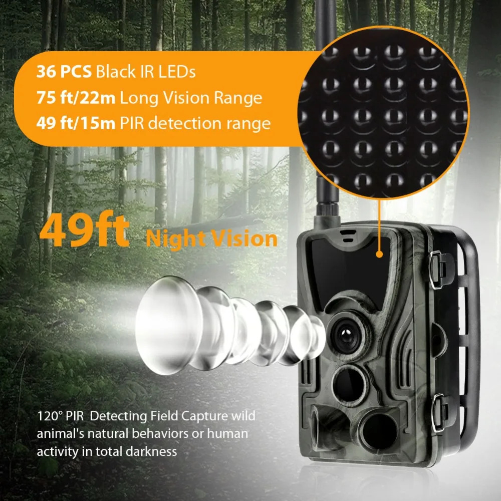 Камера видеонаблюдения HC801G 3G MMS Trail камера с триггером 0 3 для охоты фотоловушка 16
