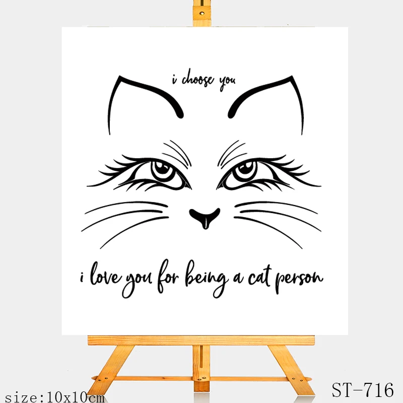 

AZSG Big eyes cat Clear Stamps For DIY Scrapbooking Rubber Stamp/ Seal Paper Craft Clear Stamp Card Making