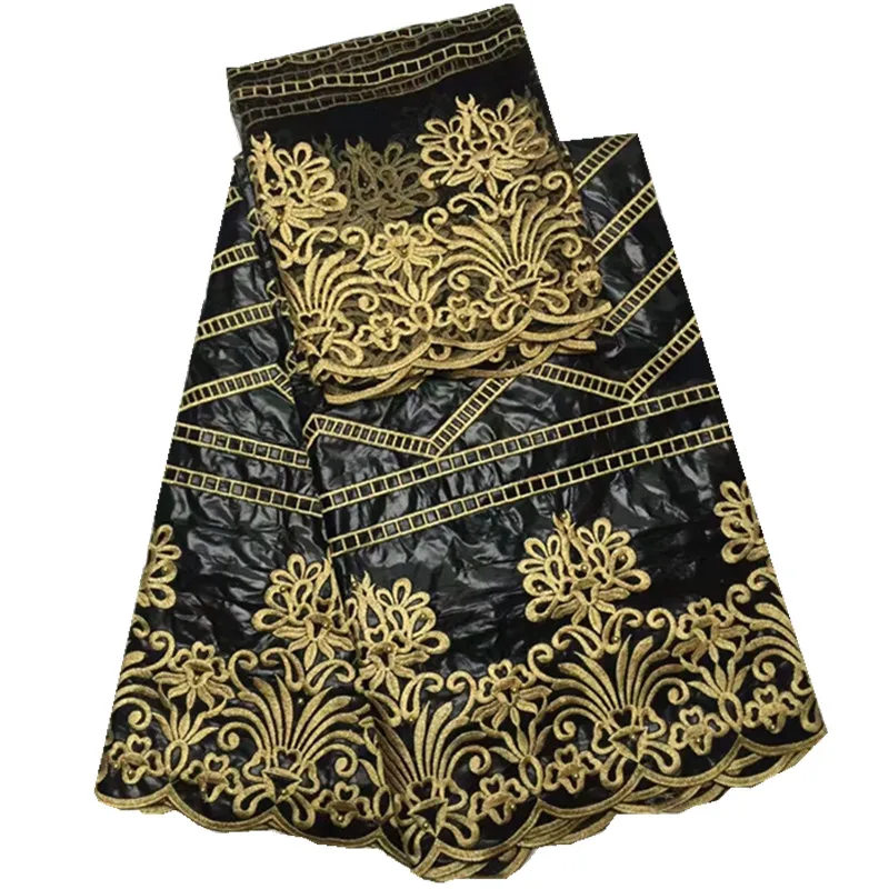 African lace fabric Embroidered Tulle Lace For Nigerian Bazin Riche Fabric Sewing Dress in white WKS50-45 | Дом и сад