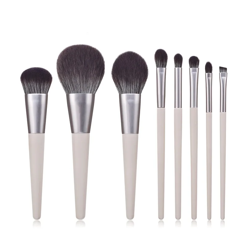 Набор серебристых и серых кистей для макияжа 8 шт.|Аппликатор теней век| |