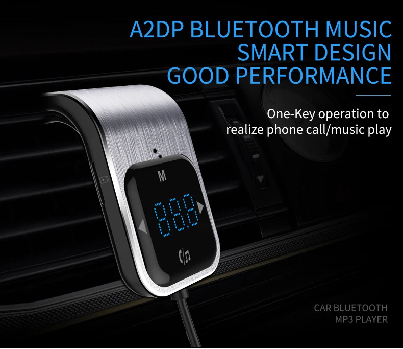 CDEN Car MP3 Player Bluetooth Receiver Handsfree Phone Car FM Transmitter USB Charger TF Card Music Player Touch Button