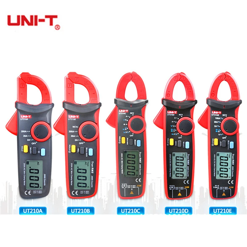 UNI T UT210A/B/C/D/E Мини цифровые клещи переменного/постоянного тока Напряжение True RMS
