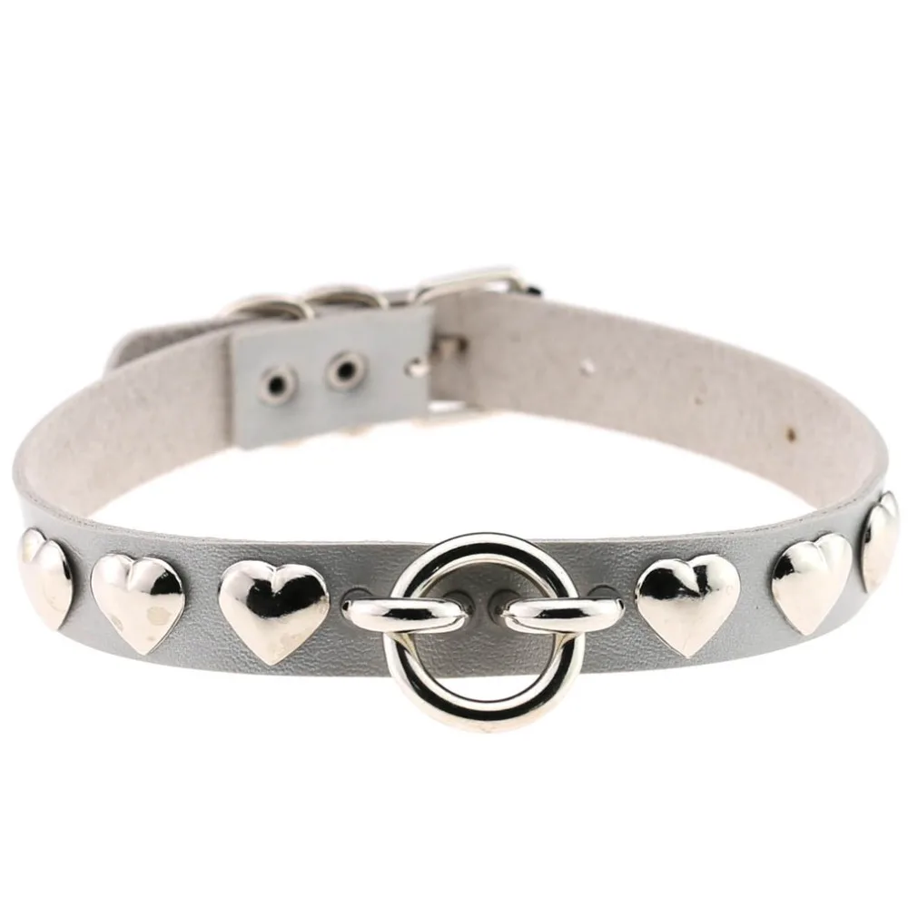 Женский кожаный ошейник Goth Belt черный из искусственной кожи с пиками в форме