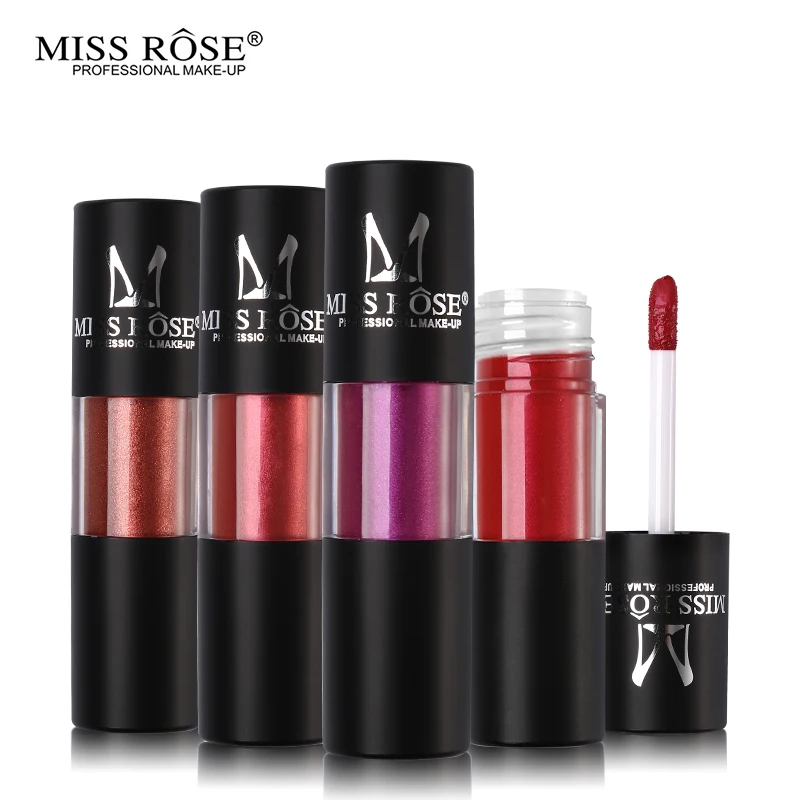 MISS ROSE 12 Sexy Long Lasting Moisturizing Color Lipstick Lip Gloss Metallic Luster Cosmetic Beauty Lipgloss Makeup |