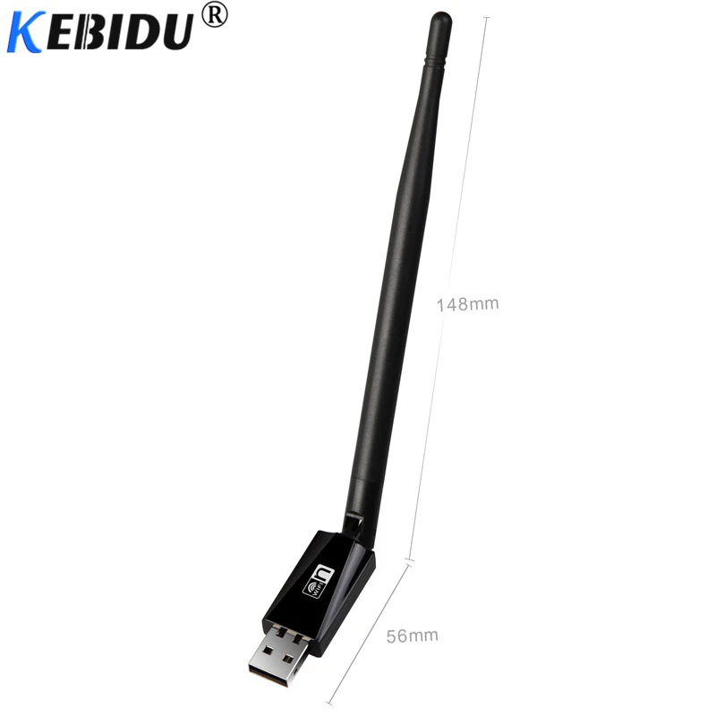 kebidu 150Mbps USB WiFi Wireless Network Adapter LAN Card 5db external with Antenna 802.11n/g/b High Speed for Laptop PC | Компьютеры и