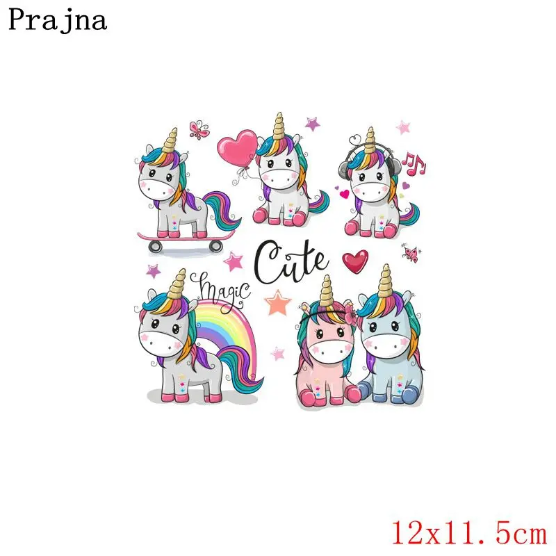 Наклейки Prajna Единорог с рисунком из мультфильма утюжок Симпатичные Аниме
