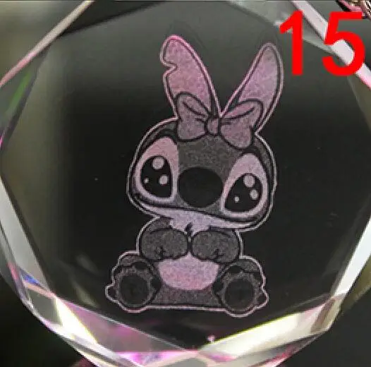 Lilo& stitch модный брелок со стразами из мультфильма аниме Хрустальный блестящий шар для косплея светодиодный брелок для автомобиля светодиодный брелок для ключей - Цвет: 15
