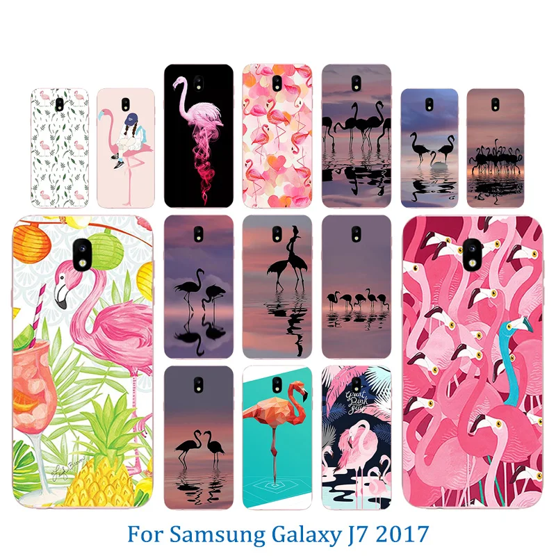 Для Galaxy J7 2017 чехлы для телефонов мягкий TPU Фламинго узор кожа EU 730J/730F/DS J730FM/DS SM-J730FM