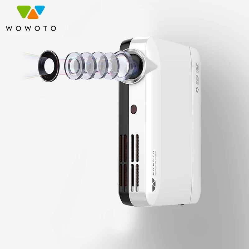Проектор WOWOTO 4K Android Wi Fi Bluetooth 40 Вт 700Ansi светодиодный портативный мультимедийный