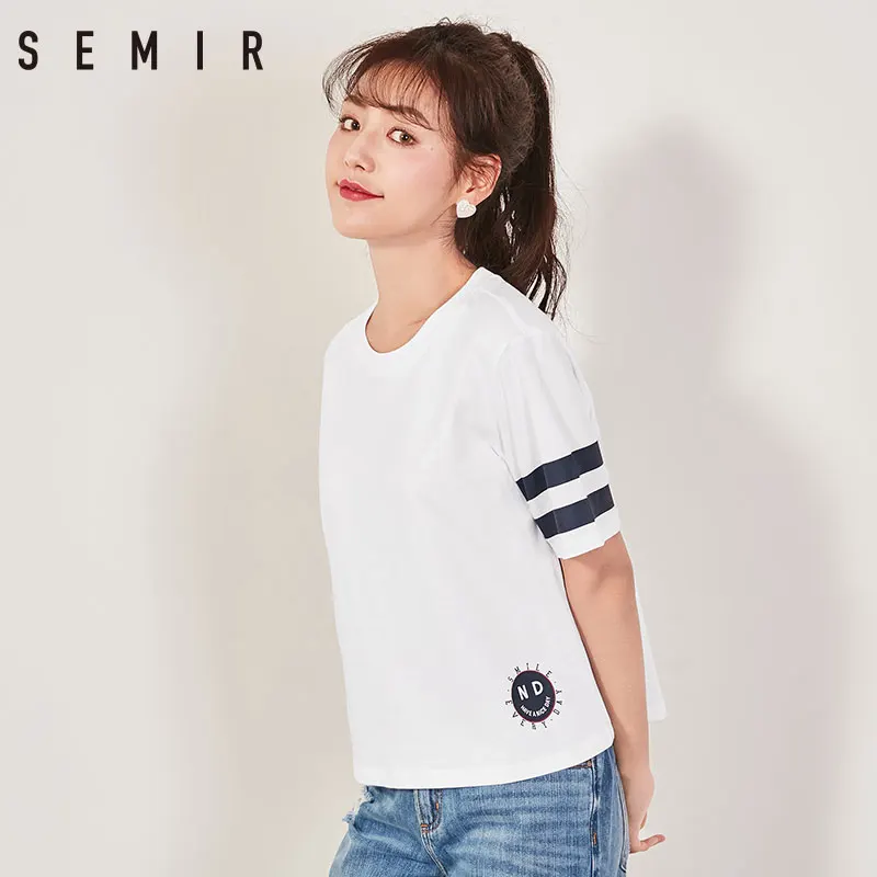 SEMIR футболка женская летняя обувь 2018 с милым принтом Футболка s повседневная Топы
