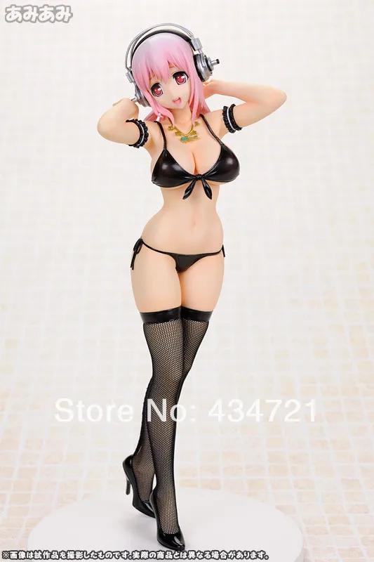 Super Sonico ALPHAMAX SKYTUBE черный 6/1 ПВХ сексуальная фигура 26 см модель купальника