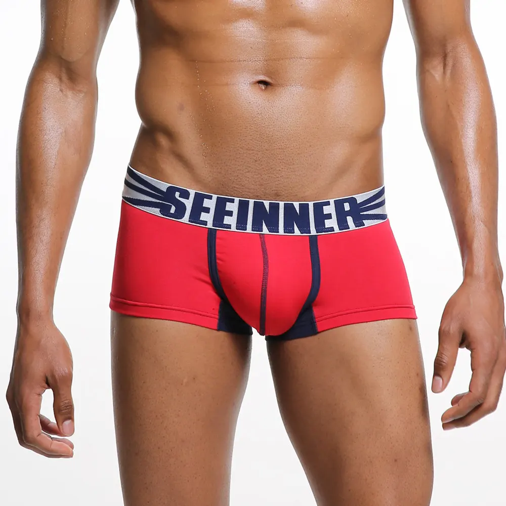 3 PACK Seeinner Брендовое нижнее белье сексуальные мужские шорты трусы бренд Pull In