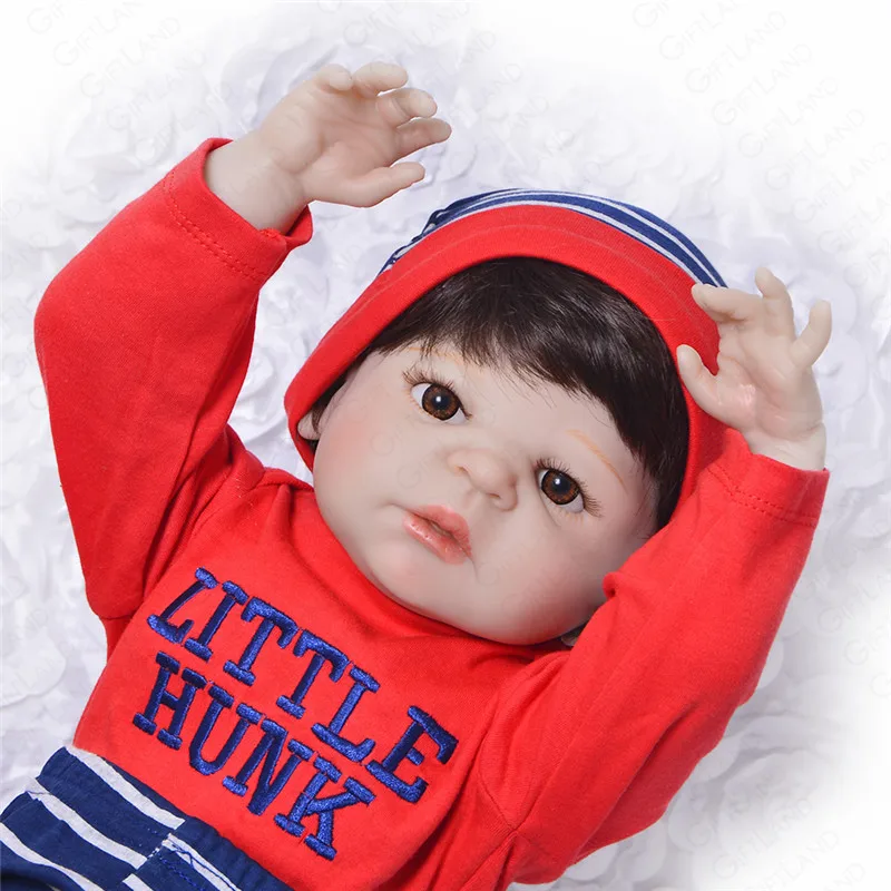23 дюймов Reborn Baby Doll купать игрушечные лошадки новорожденных Кукла младенец