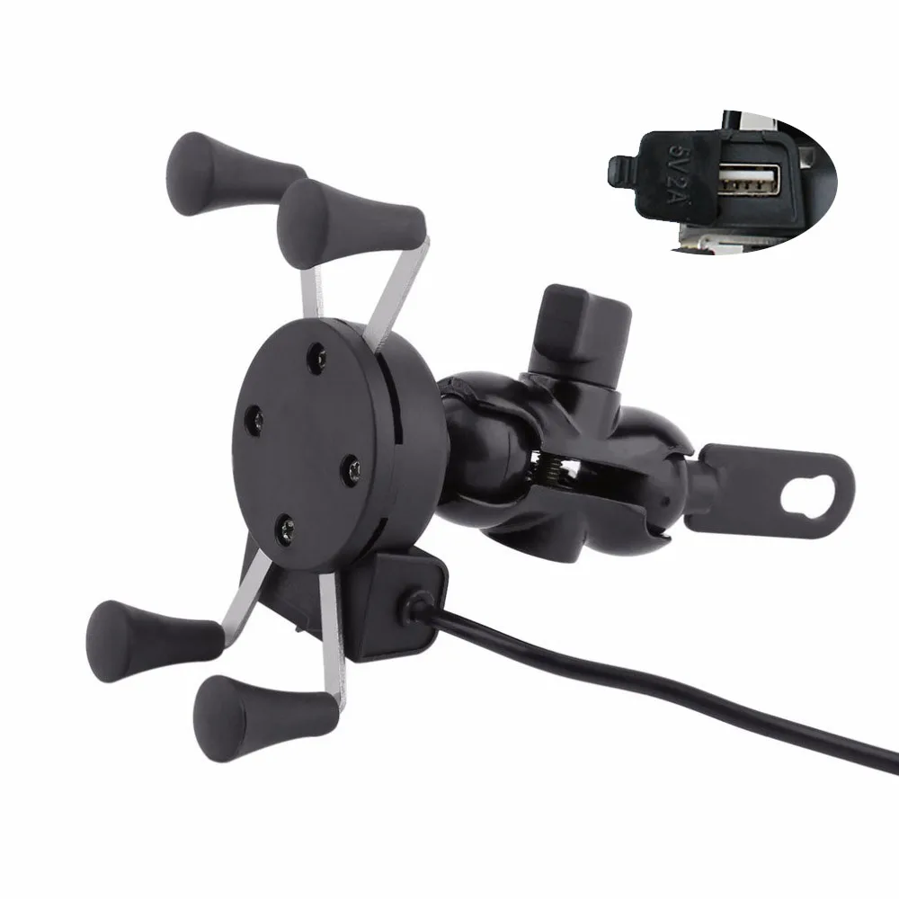 Мотоциклетные зеркала X Grip 3 5 6 дюймов держатель для сотового телефона USB зарядное
