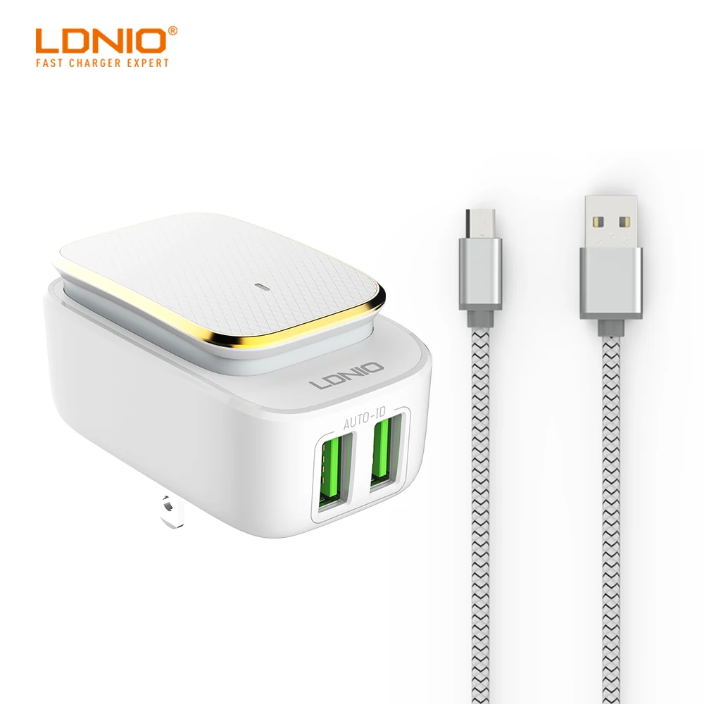 Android USB cable LDNIO DC5V-2.4A(Auto Max) выход двойной USB путешествия настенное зарядное устройство адаптер для зарядки iPhone samsung huawei сотовых телефонов - Тип штекера: Android USB cable