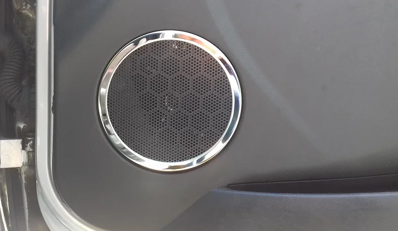 4pcs stainless steel door speaker stereo sound cover decorative moldingtrims for Lada Granta Kalina 2
