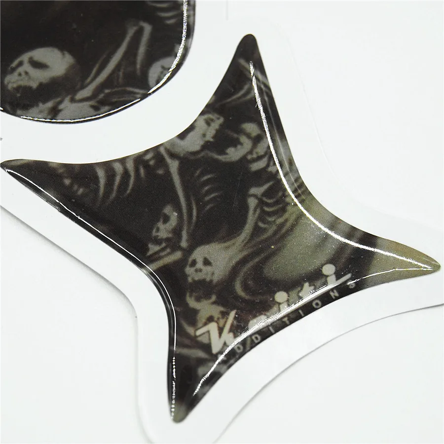 Обычной почтой Мотоцикл Череп Танк Pad Protector Стикеры углеродного волокна Decale для Hon