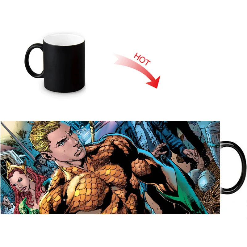 Aquaman печатные цветные кружки для смены дома фарфоровая чашка чая молока